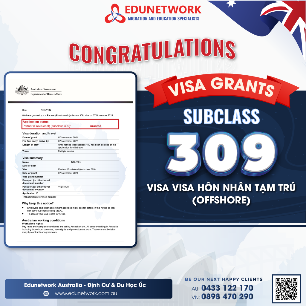 visa 309 nhanh gon le 4 thang có ket qua