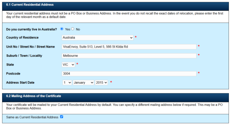 Hướng dẫn điền và nộp đơn Police check trực tuyến AFP bước 7