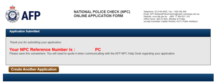 Hướng dẫn điền và nộp đơn Police check trực tuyến AFP bước 9